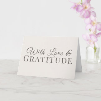 Carte Avec amour et gratitude – Typographie minimale