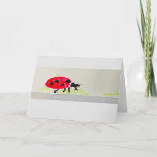 Carte avec aquarelle de Giant Ladybug!