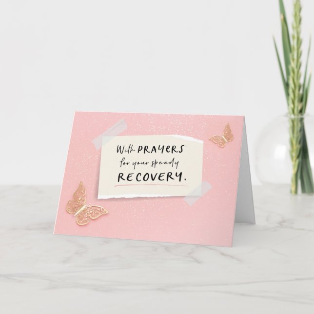 Carte Avec des prières pour votre récupération rapide (Devant)