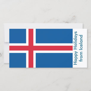 Carte avec Drapeau d'Islande, Joyeuses fêtes