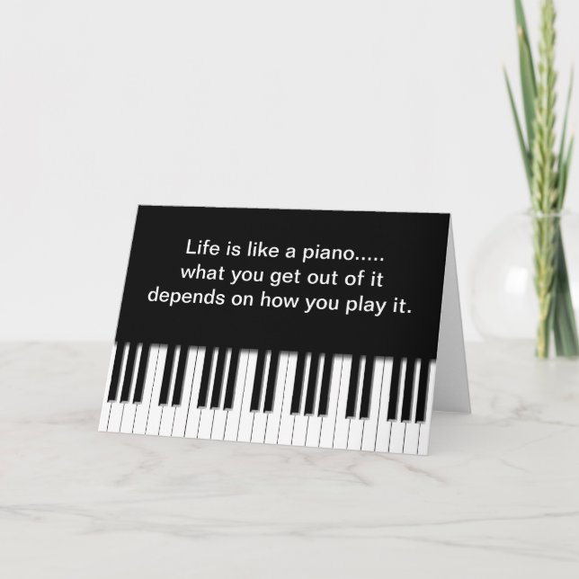Carte avec la citation - le piano verrouille le (Devant)
