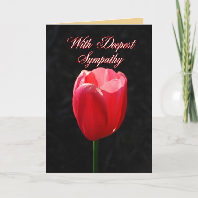 Carte Avec la plus profonde sympathie Tulipe rouge (Devant)