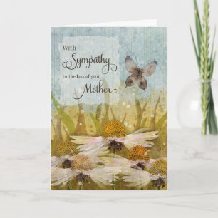 Carte Avec la Sympathie de la perte de mère Fleurs Messy