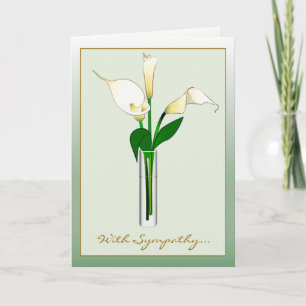 Carte Avec la sympathie de nous : Zantedeschias