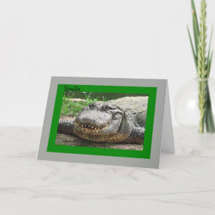 Carte avec l'alligator de sourire, juste Cancer de