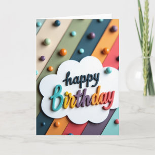 Carte avec lettres en relief vibrantes