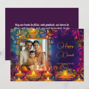 Carte Avec photo et texte personnalisé Happy Diwali