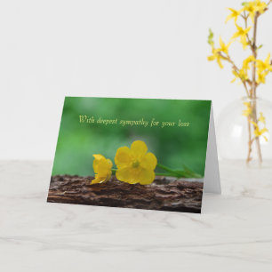 Carte Avec profonde sympathie - Fleur jaune