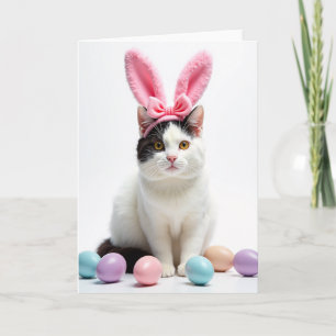 Carte avec serre-tête Kitty aux oreilles