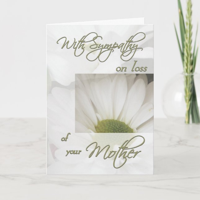Carte Avec sympathie sur la perte de la mère/marguerite (Devant)