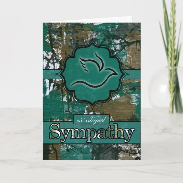Carte avec Sympathy Turquoise et Brown Graffiti Dove urb (Devant)