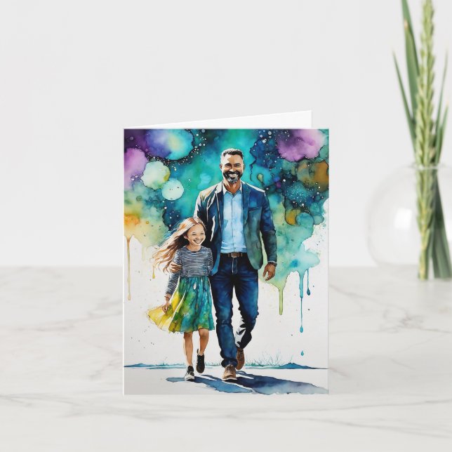 Carte "Aventures avec papa" - Une Fête des pères joyeuse (Devant)