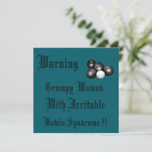 Carte Avertissement Grumpy Bowoman Femme Avec Des Bowles