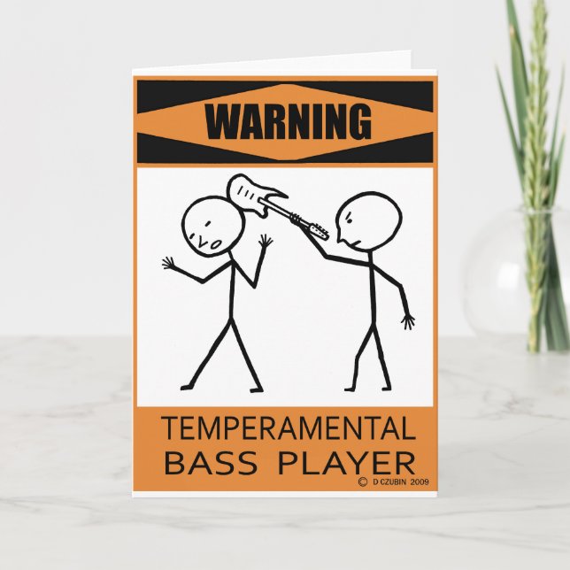 Carte Avertissement Joueur de basse temporaire (Devant)
