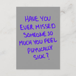 CARTE AVEZ-VOUS JAMAIS MANQUÉ QUELQU'UN DE TELLEMENT QUE