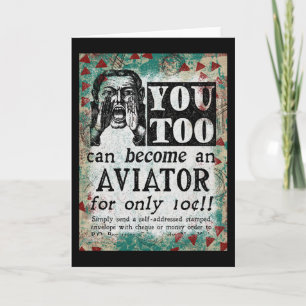 Carte Aviator - Funny Vintage Retro