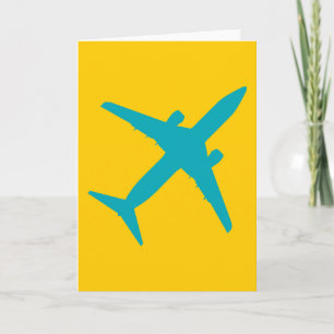 Carte Avion graphique en bleu aqua