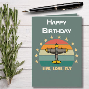 Carte Avion Militaire Volant, Aéronautique Anniversaire