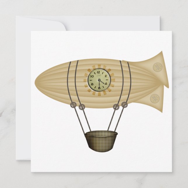 Carte avion steampunk zeppelin (Devant)