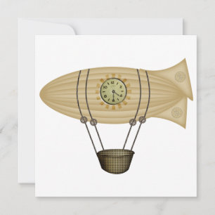 Carte avion steampunk zeppelin