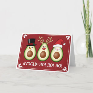 Carte Avocado de Noël Frosty, Rudolph et Père Noël