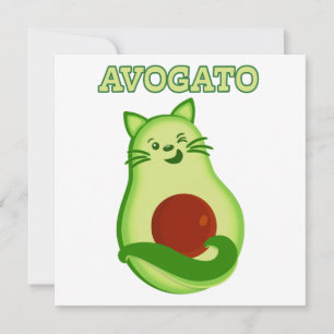 Carte Avocado Keto Kitty Chat En Train De Vous Éclater