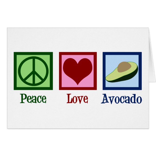 Carte Avocado Peace Love (Devant horizontal)