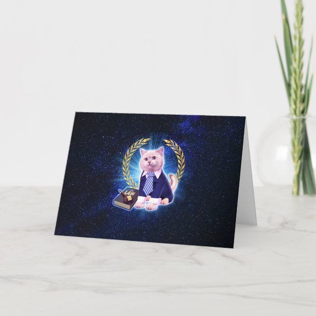 Carte Avocat de chat dans l'espace (Devant)
