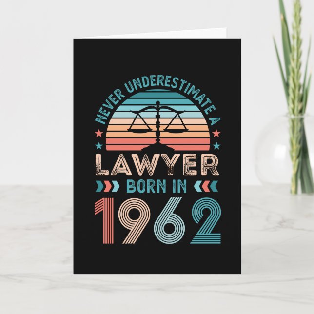 Carte Avocat né 1962 60e Anniversaire Droit Procureur (Devant)