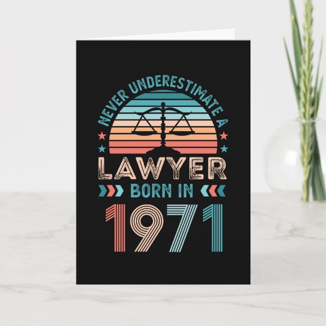 Carte Avocat né 1971 50e Anniversaire Droit Procureur (Devant)
