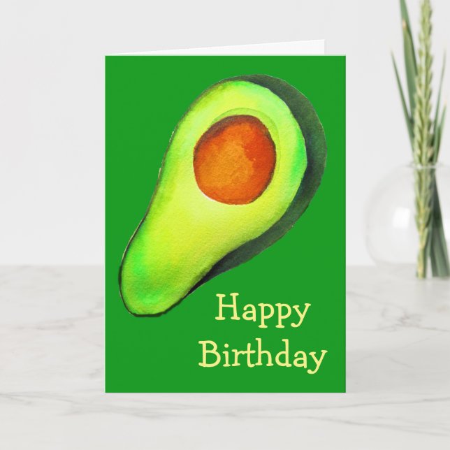Carte Avocat vert addict art mignon (Devant)