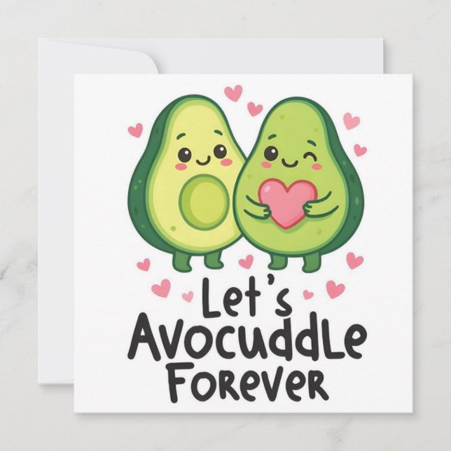 Carte « Avocuddle ensemble » - Amour de l'avocat m (Devant)