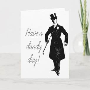 Carte Avoir Dandy Day Anniversaire Souhaite Rétro