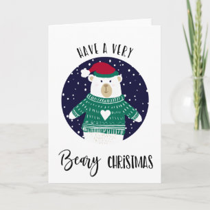 Carte avoir très béatir noël l'ours jumper merry