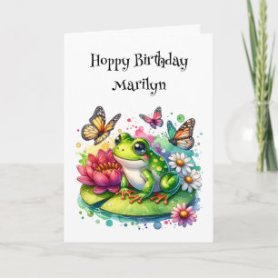 Carte Avoir un Anniversaire de la grenouille plus la pag
