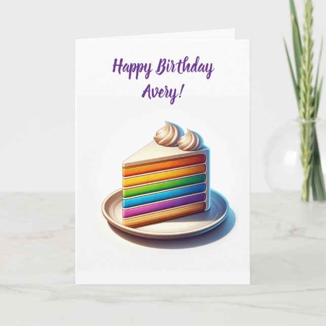Carte Avoir un anniversaire fabuleux | Rainbow Cake (Devant)