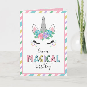 Carte Avoir Un Anniversaire Magique Joli Unicorn