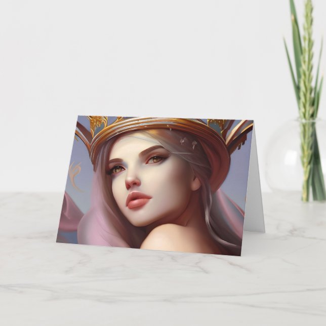 Carte Avoir un anniversaire magique | Jolie femme Ethere (Devant)