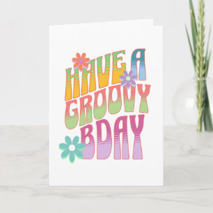 Carte Avoir un anniversaire Super   Hippie rétro