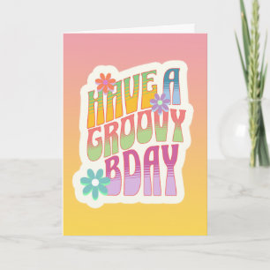 Carte Avoir un anniversaire Super Hippie rétro