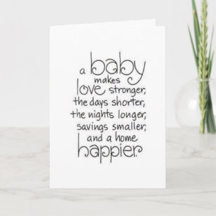CARTE AVOIR UN NOUVEAU BÉBÉ REND L'AMOUR PLUS FORT / PLU