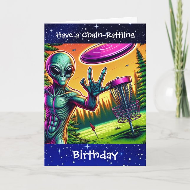 Carte Avoir une chaîne de rotin anniversaire | Disk Golf (Devant)