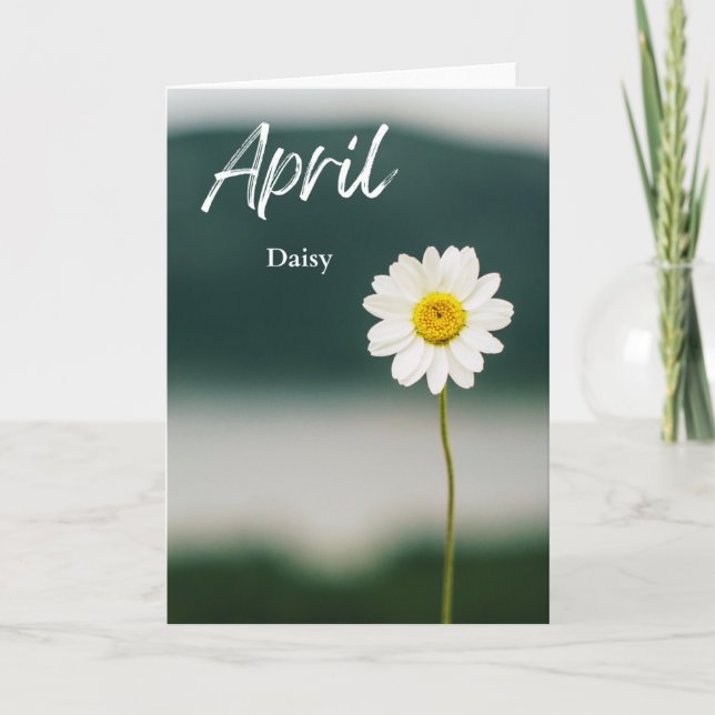 Carte Avril Blancs marguerite Naissance Mois Fleur Anniv (Devant)