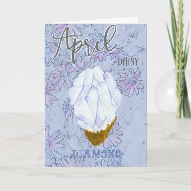 Carte Avril Daisy et Diamond Anniversaire (Devant)
