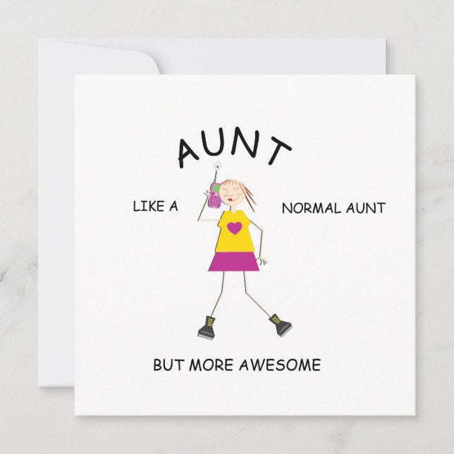 Carte AWESOME, cadeau de bienvenue pour la tante (Devant)