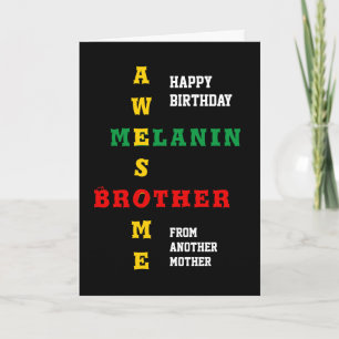 Carte Awesome Melanin Brother Une autre mère Anniversair