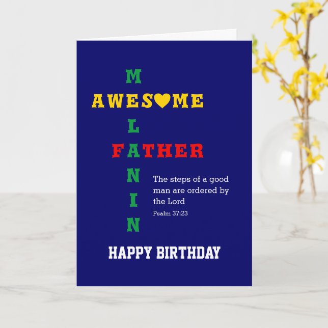 Carte Awesome Melanin Père Christian Joyeux Anniversaire (Fleur jaune)
