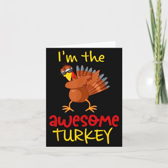 Carte Awesome Turkey Matching Family Group Thanksgiving  (Devant)