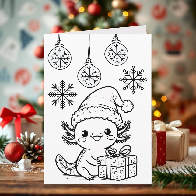 Carte Axolotl Coloring Page | Christmas (Créateur téléchargé)