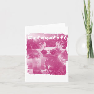 Carte Axolotl rose détendu